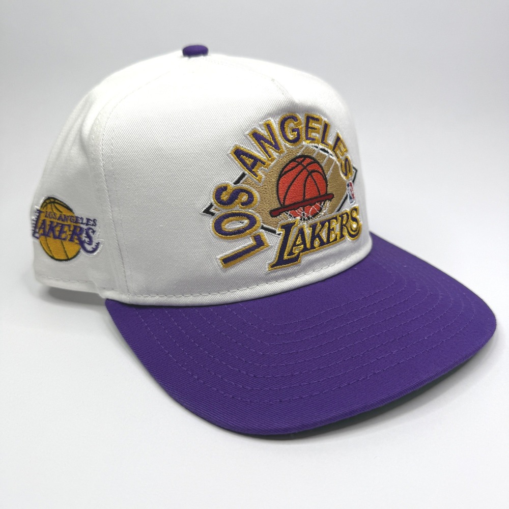 Los Angeles Lakers New Era Golfer Snapback Hat Mens OSFM White Purple NBA